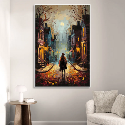 Salem Historic Downtown Sitting Room - White Canvas Wall Art