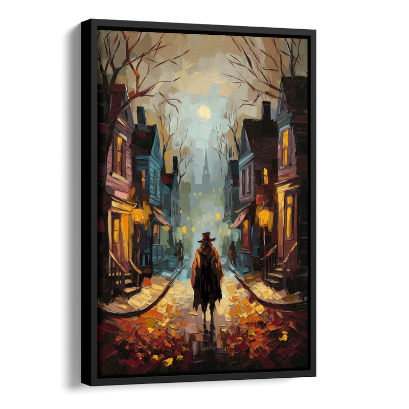 Salem Historic Downtown Side - Black Canvas Wall Art