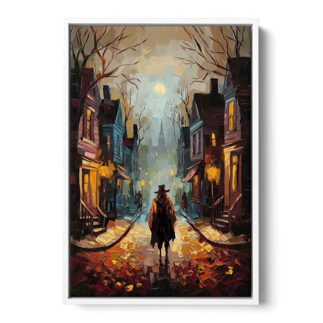 Salem Historic Downtown Front - White Canvas Wall Art