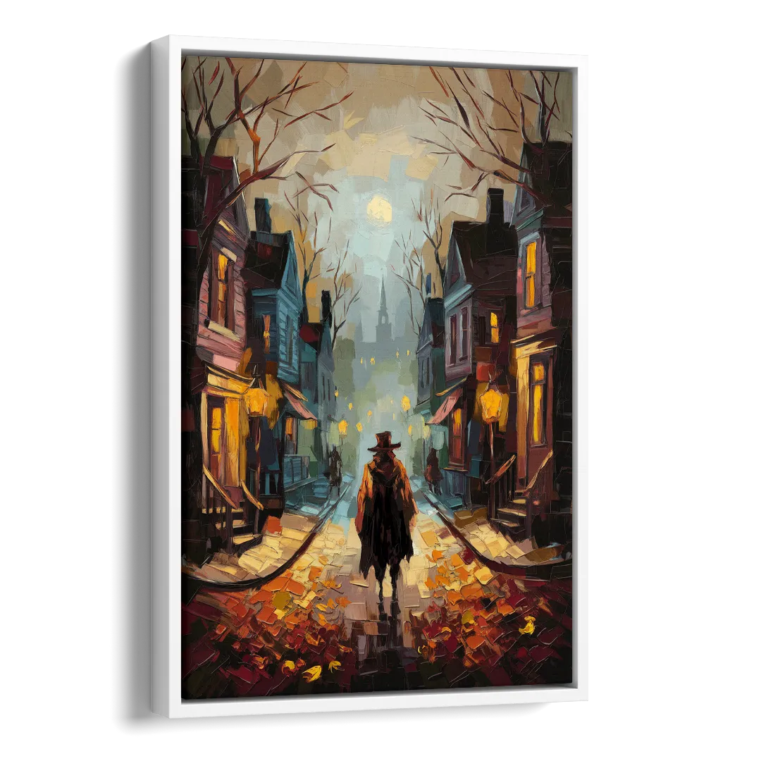 Salem Historic Downtown Side - White Canvas Wall Art