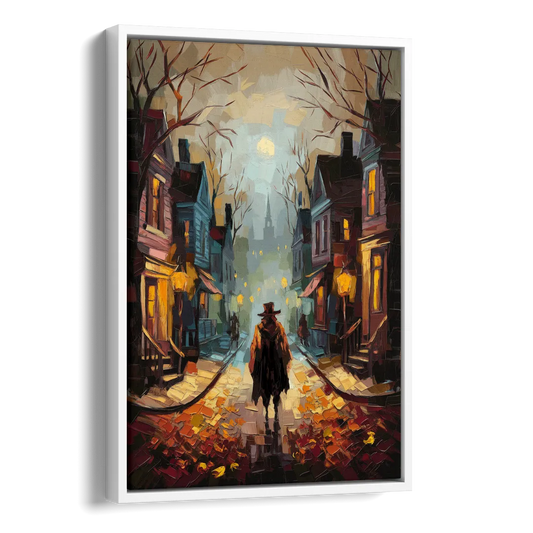 Salem Historic Downtown Side - White Canvas Wall Art