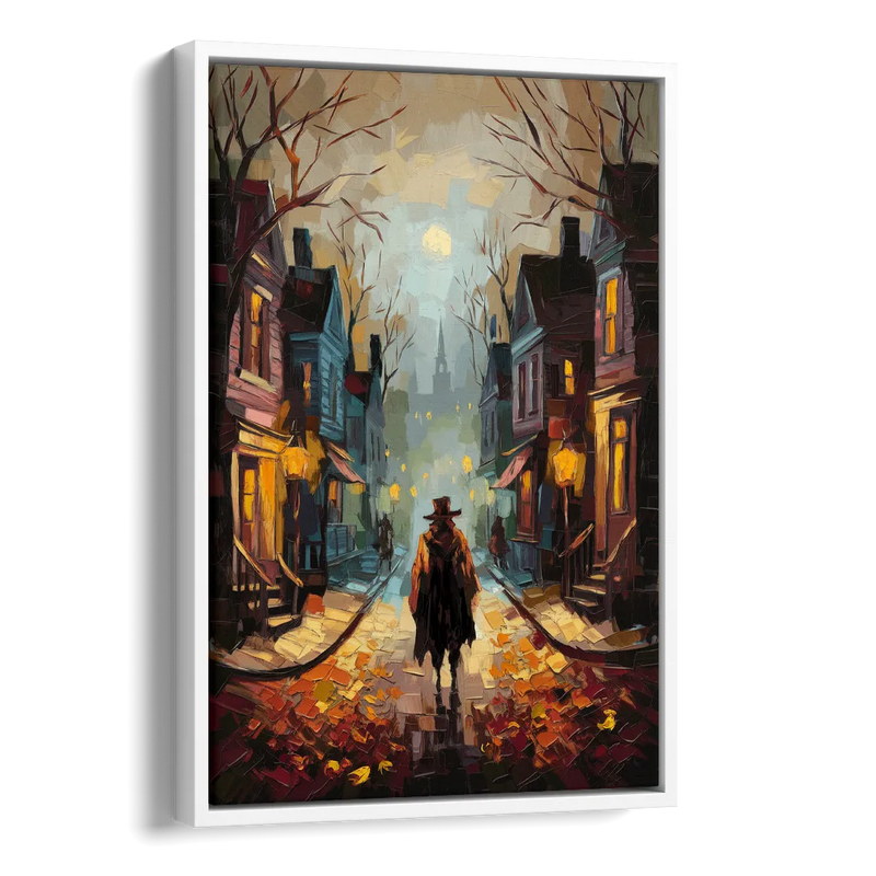 Salem Historic Downtown Side - White Canvas Wall Art