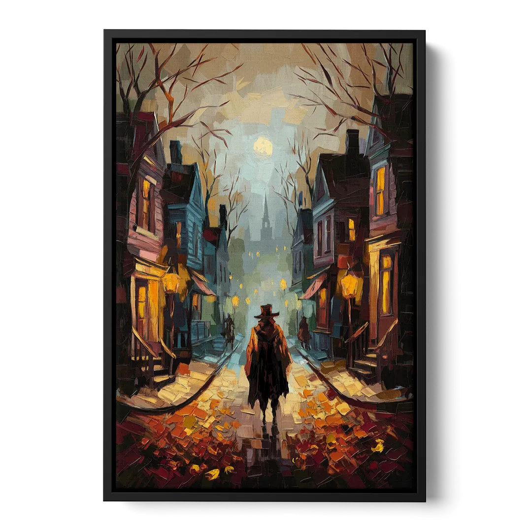 Salem Historic Downtown Front - Black Canvas Wall Art