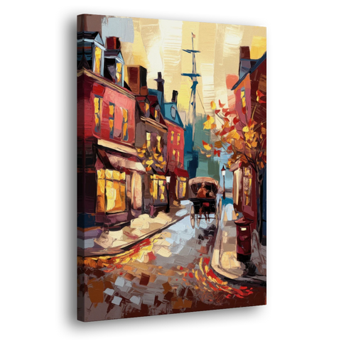 Salem New England Streets - Canvas Wall Art - Side