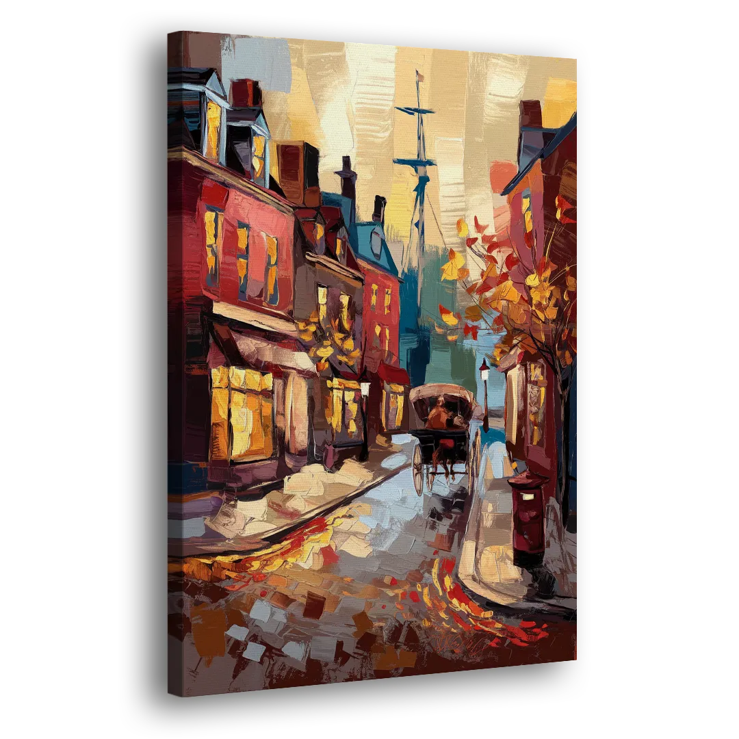 Salem New England Streets Side - Canvas Wall Art