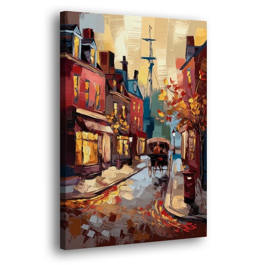 Salem New England Streets Side - Canvas Wall Art