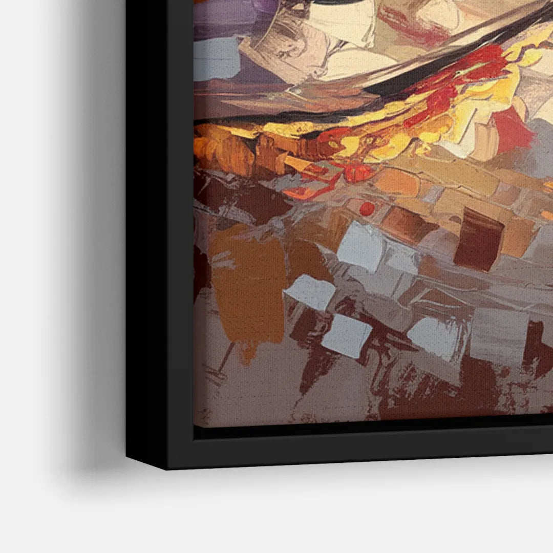 Salem New England Streets - Close-Up Black Frame Canvas