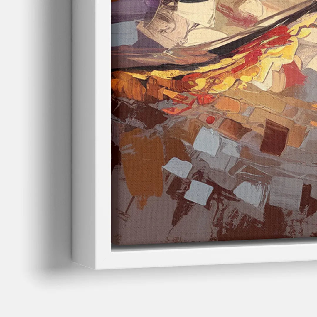Salem New England Streets - Close-Up White Frame Canvas