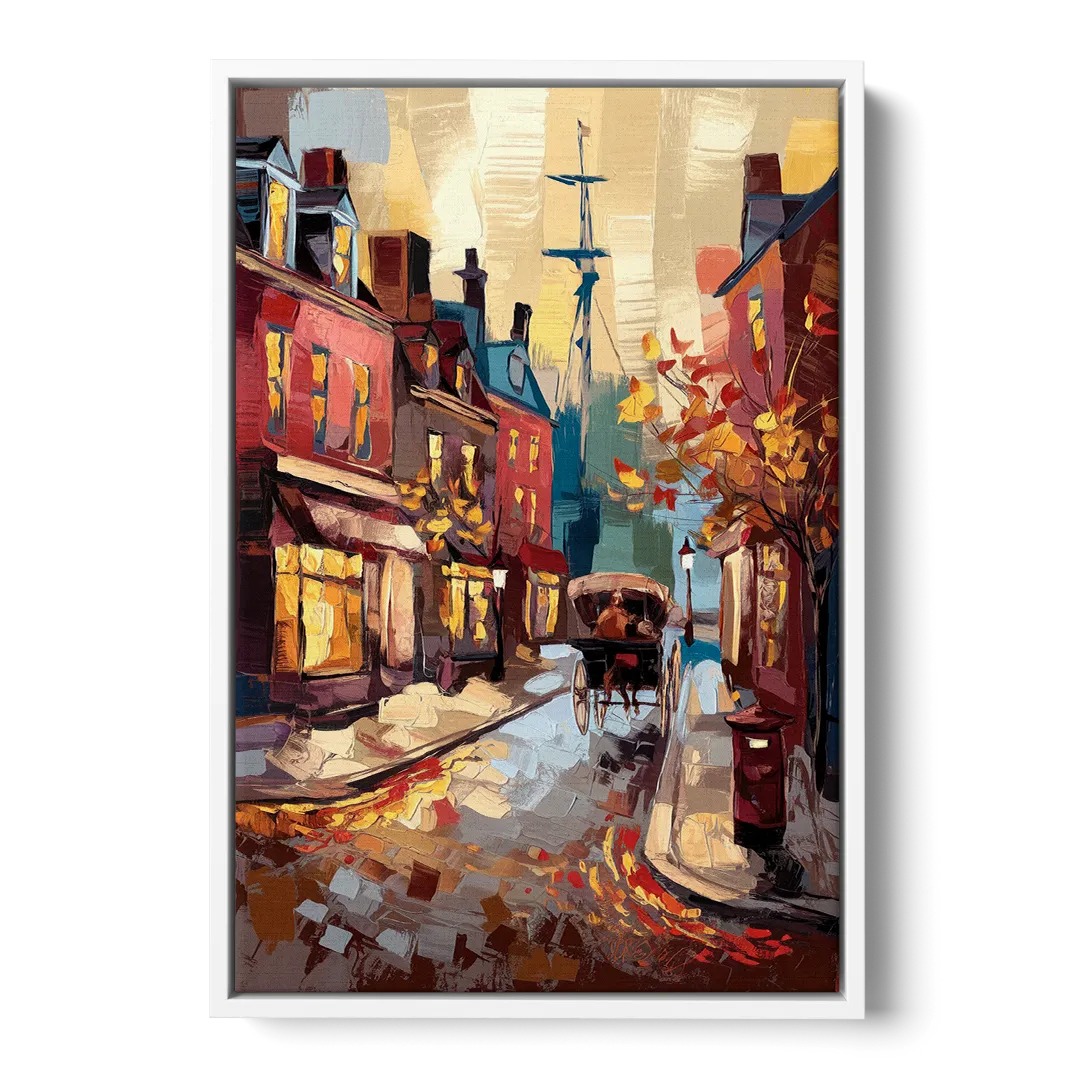Salem New England Streets Front - White Canvas Wall Art