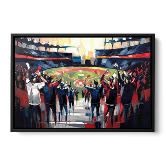 Salem Red Sox Fans - Black Framed Canvas Wall Art - Front