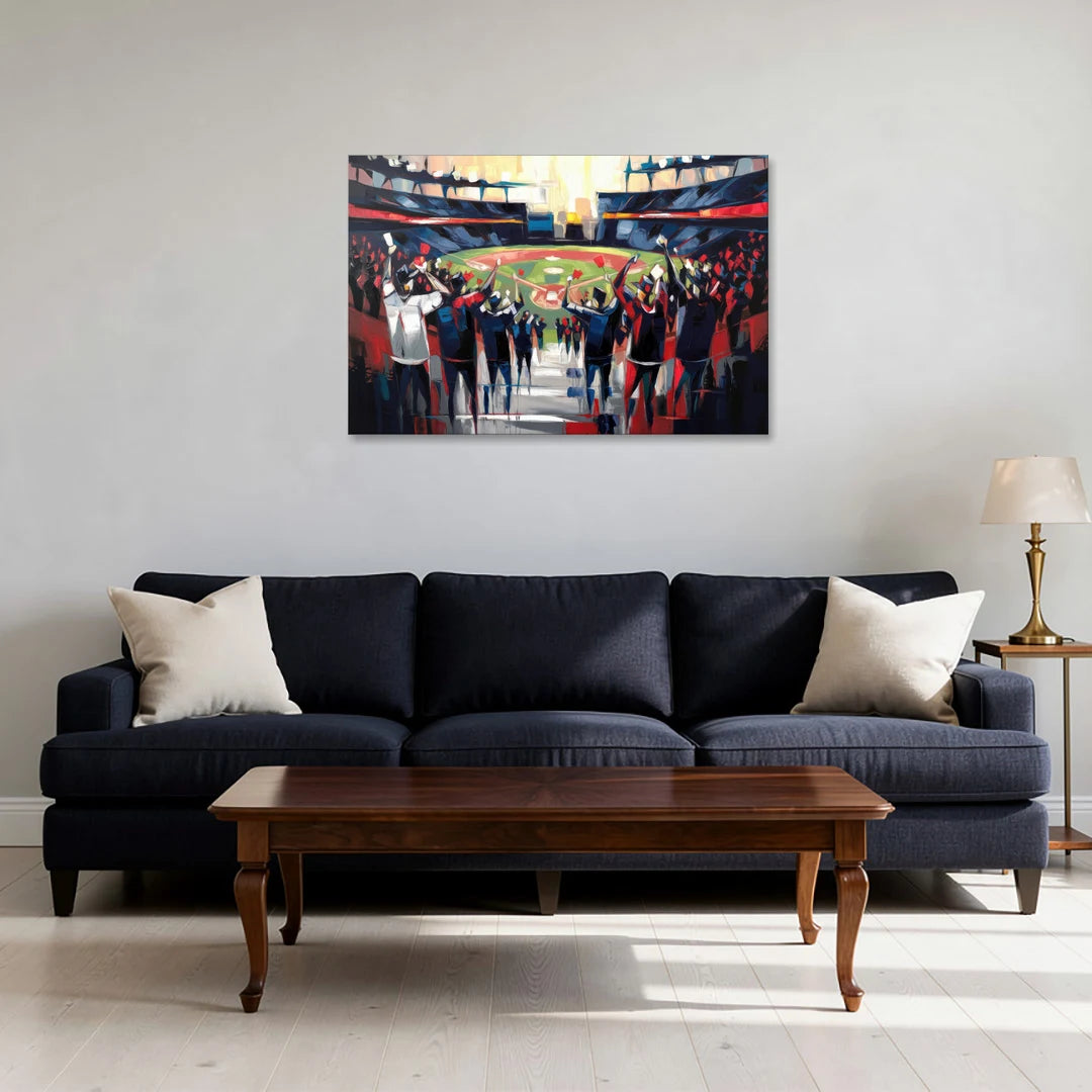 Salem Red Sox Fans - Canvas Wall Art - Sofa - 36x24