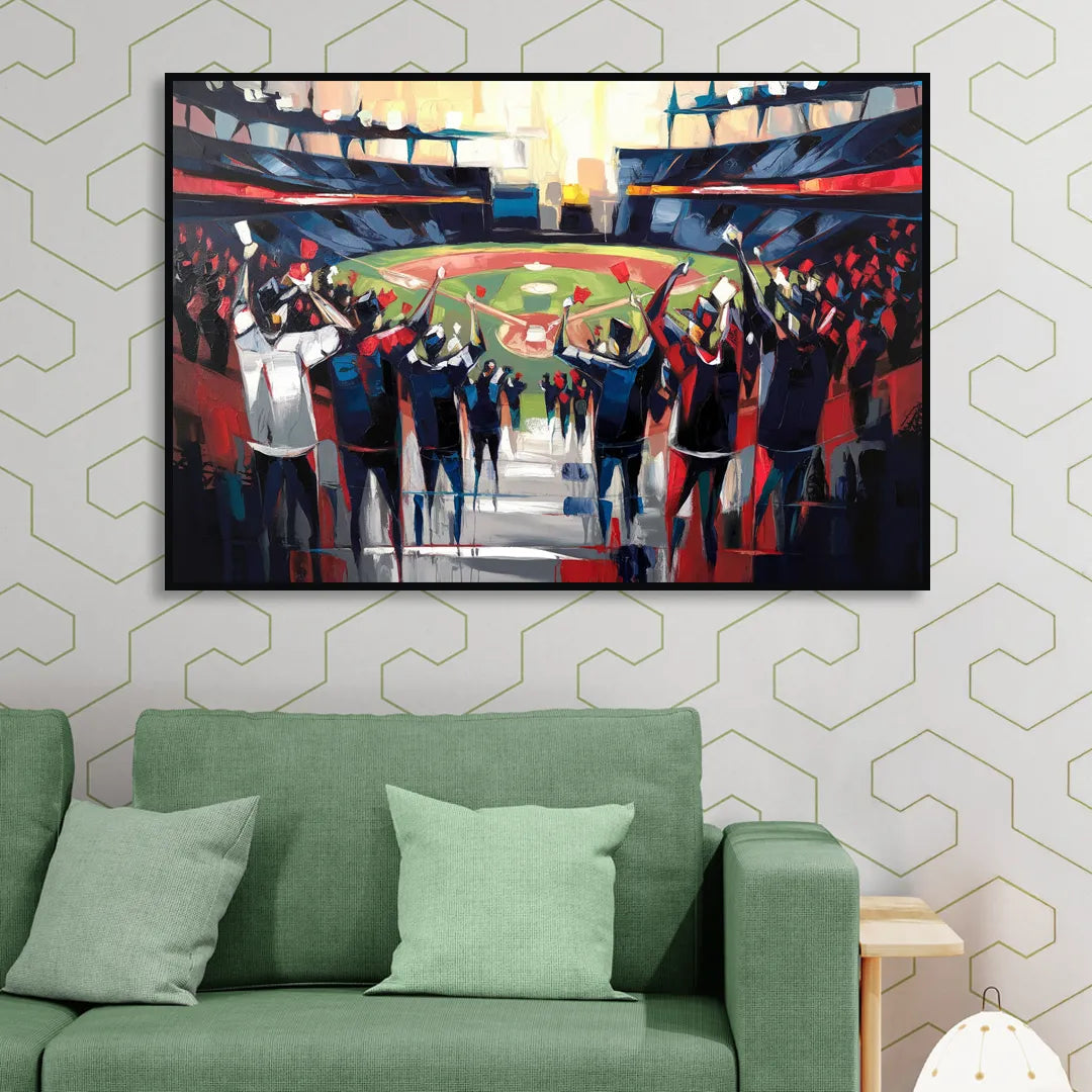 Salem Red Sox Fans Sitting Room - Black Canvas Wall Art