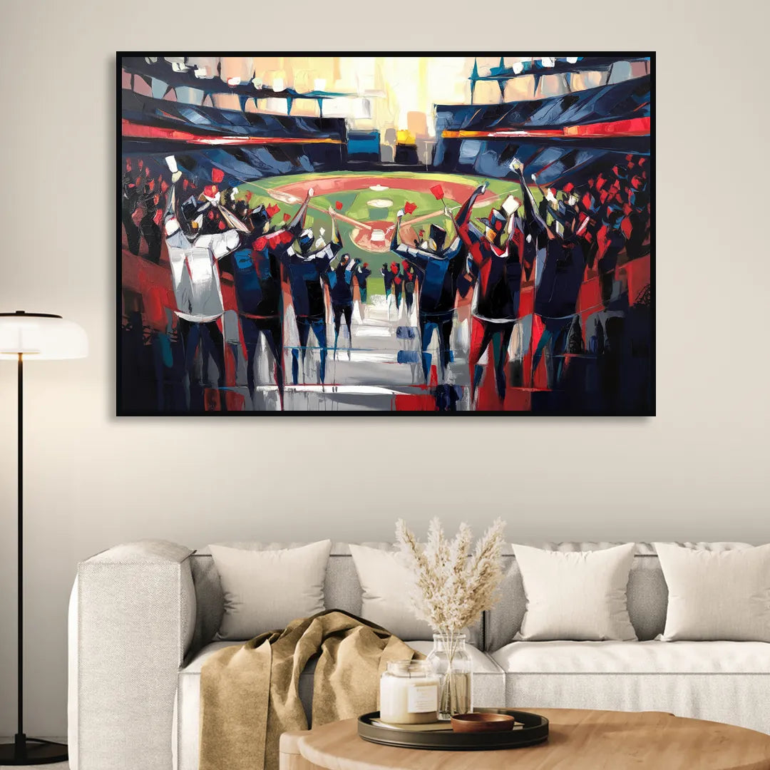 Salem Red Sox Fans Living Room - Black Canvas Wall Art