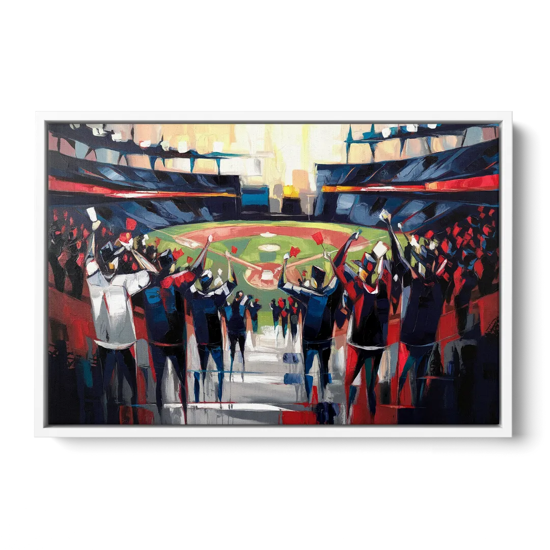 Salem Red Sox Fans Front - White Canvas Wall Art