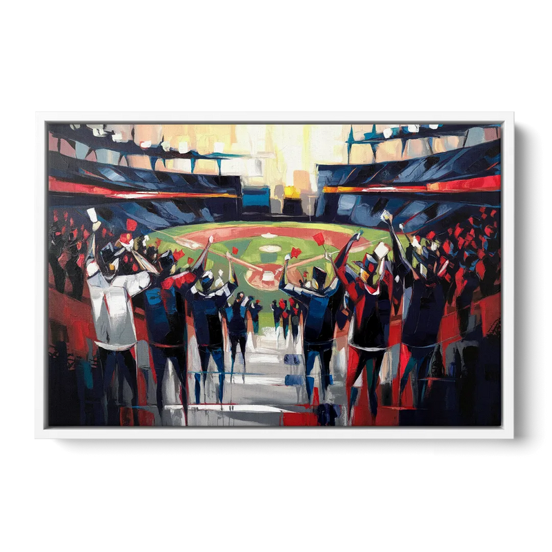 Salem Red Sox Fans Front - White Canvas Wall Art