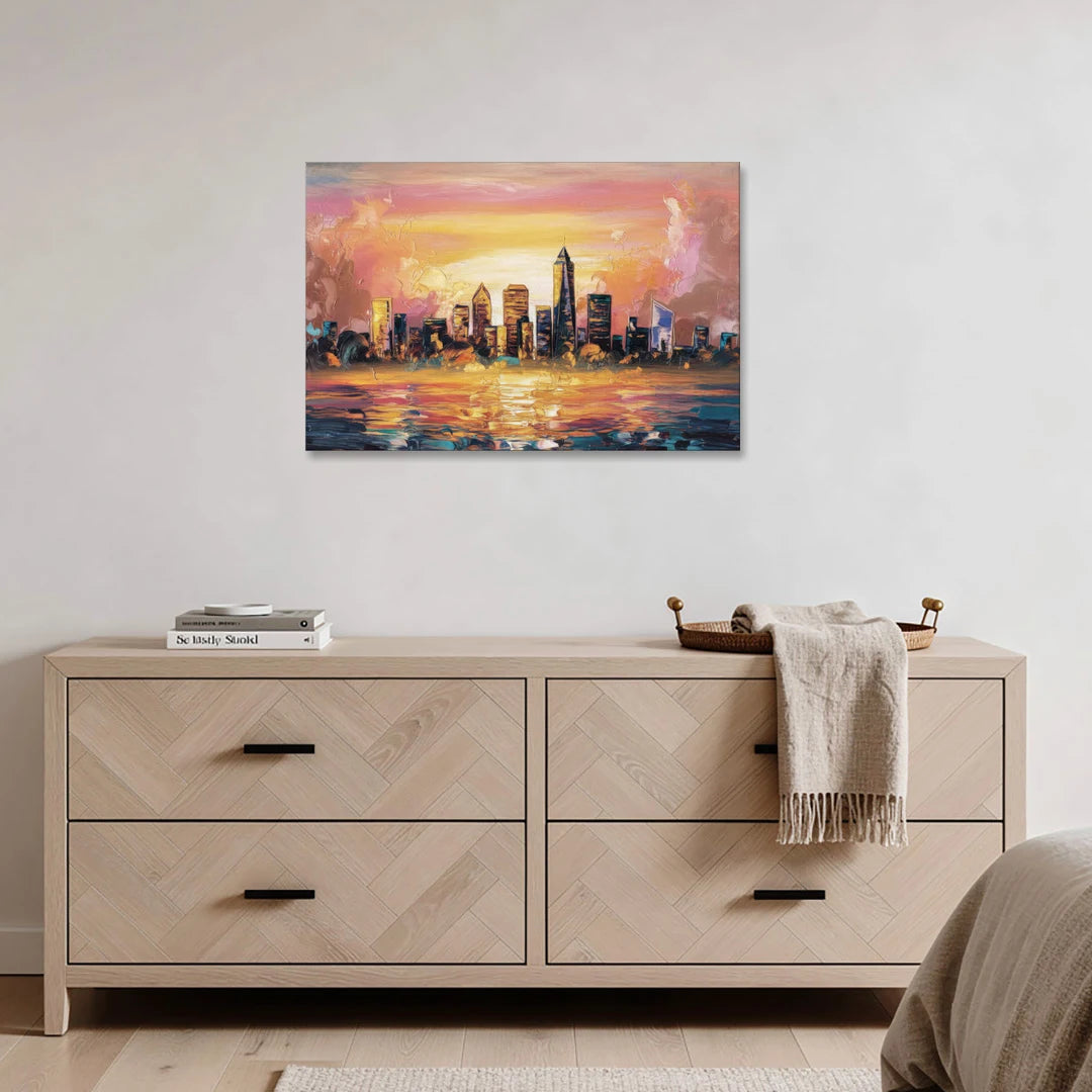 Salem Skyline Sunset - Canvas Wall Art - Coffee Table - 36x24