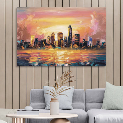 Salem Skyline Sunset Sitting Room - Canvas Wall Art