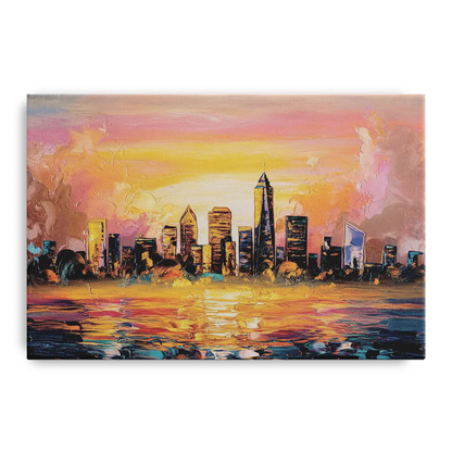 Salem Skyline Sunset Front - Canvas Wall Art