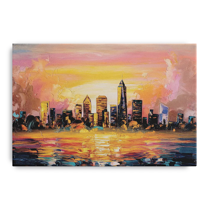 Salem Skyline Sunset Front - Canvas Wall Art