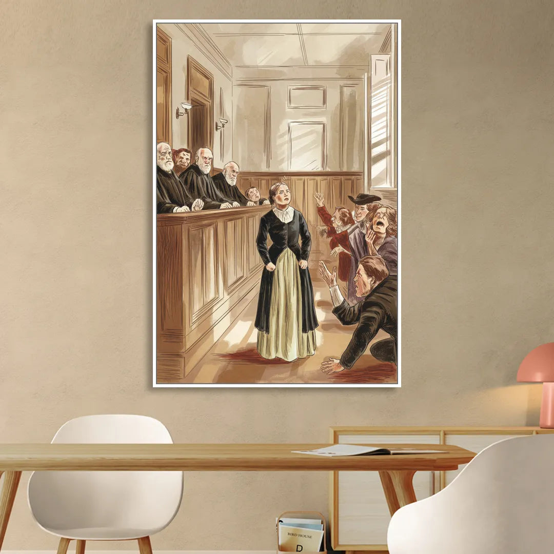 Salem Witch Trials Tribute Living Room - White Canvas Wall Art
