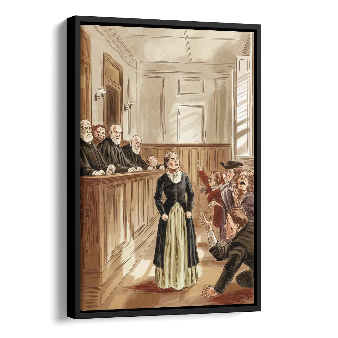 Salem Witch Trials Tribute Side - Black Canvas Wall Art