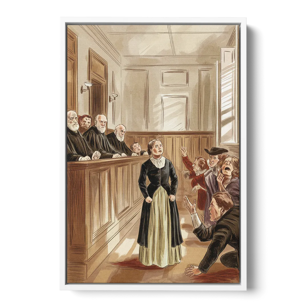 Salem Witch Trials Tribute Front - White Canvas Wall Art