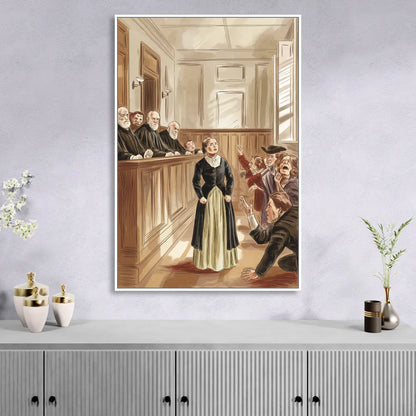 Salem Witch Trials Tribute Sitting Room - White Canvas Wall Art