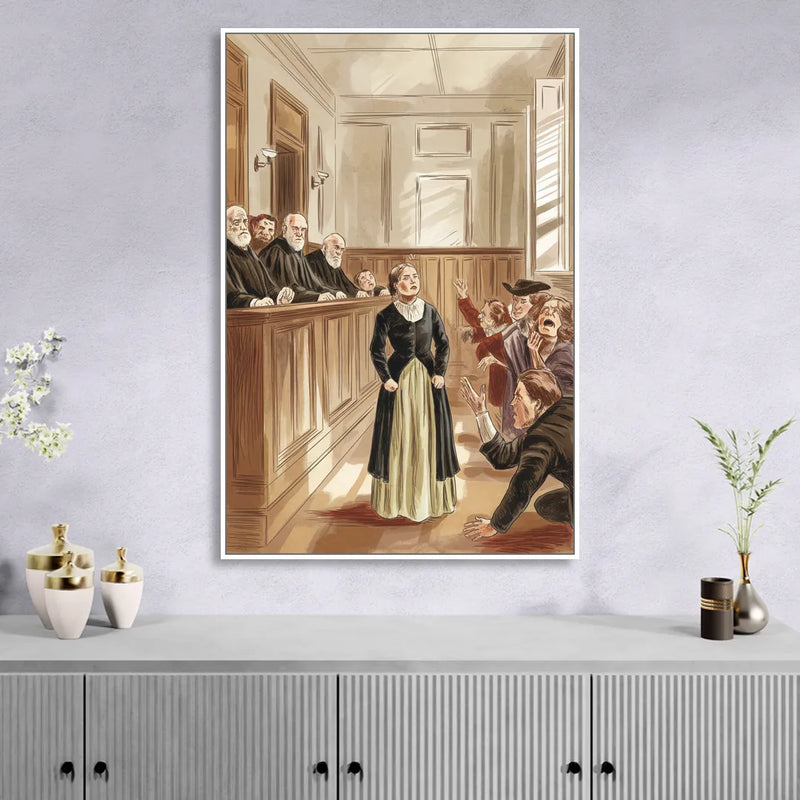 Salem Witch Trials Tribute Sitting Room - White Canvas Wall Art