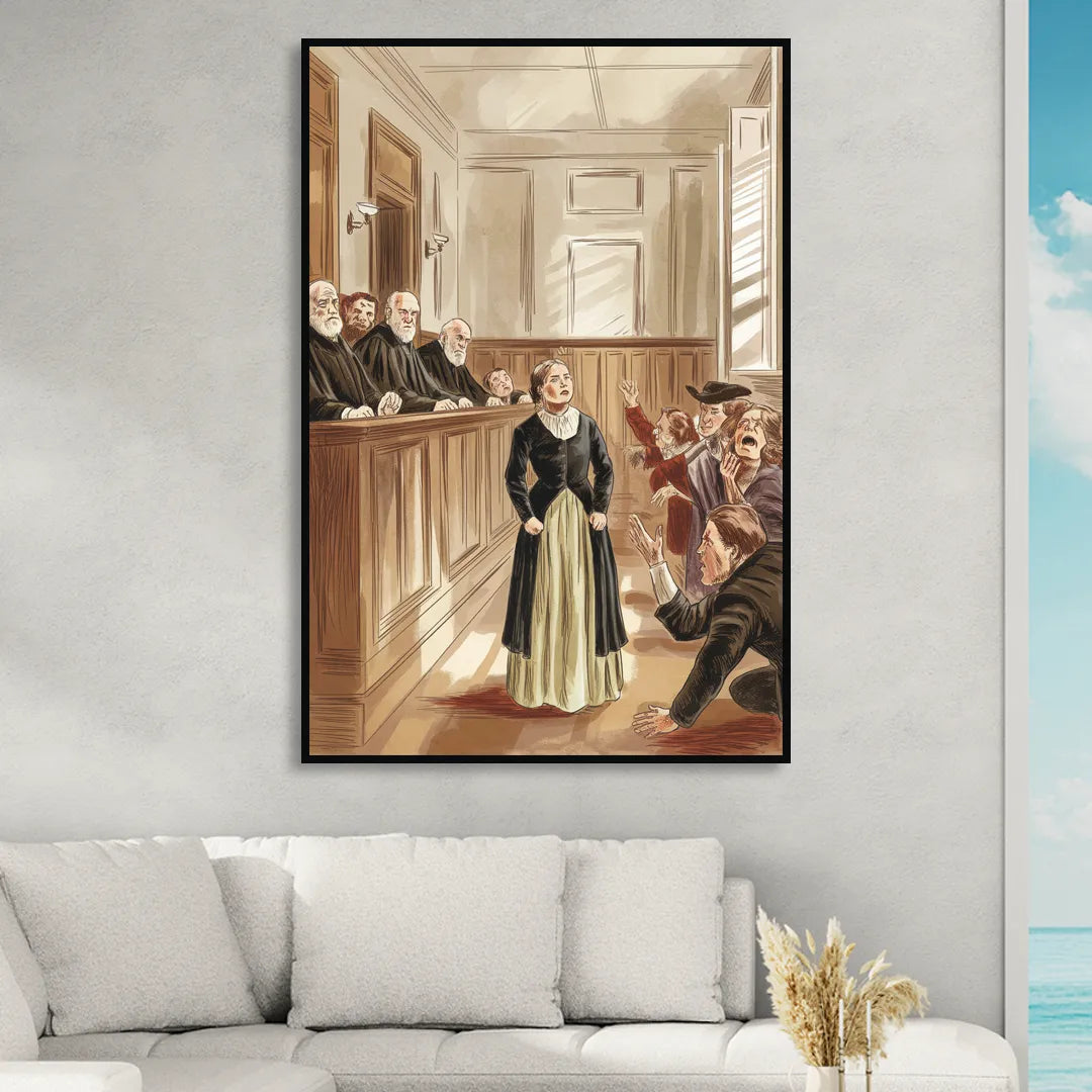 Salem Witch Trials Tribute Living Room - Black Canvas Wall Art
