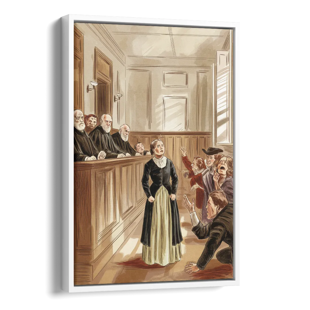 Salem Witch Trials Tribute Side - White Canvas Wall Art