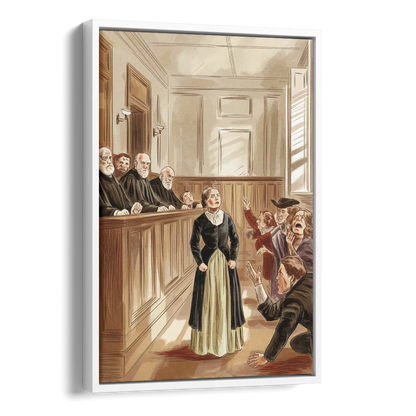 Salem Witch Trials Tribute Side - White Canvas Wall Art