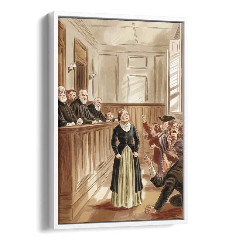Salem Witch Trials Tribute Side - White Canvas Wall Art