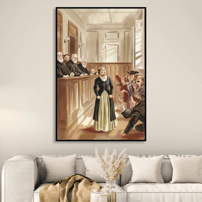 Salem Witch Trials Tribute Sitting Room - Black Canvas Wall Art