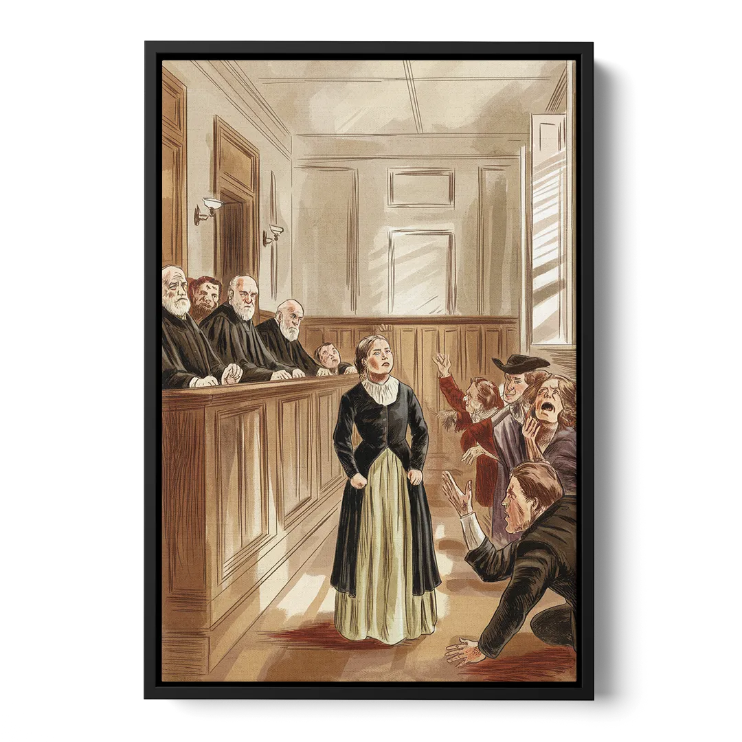 Salem Witch Trials Tribute Front - Black Canvas Wall Art