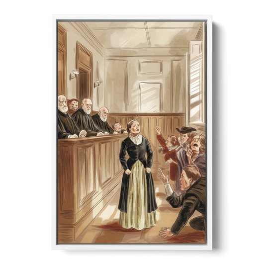 Salem Witch Trials Tribute - White Framed Canvas Wall Art - Front