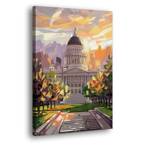 Salt Lake City Capitol Building - Canvas Wall Art - Side