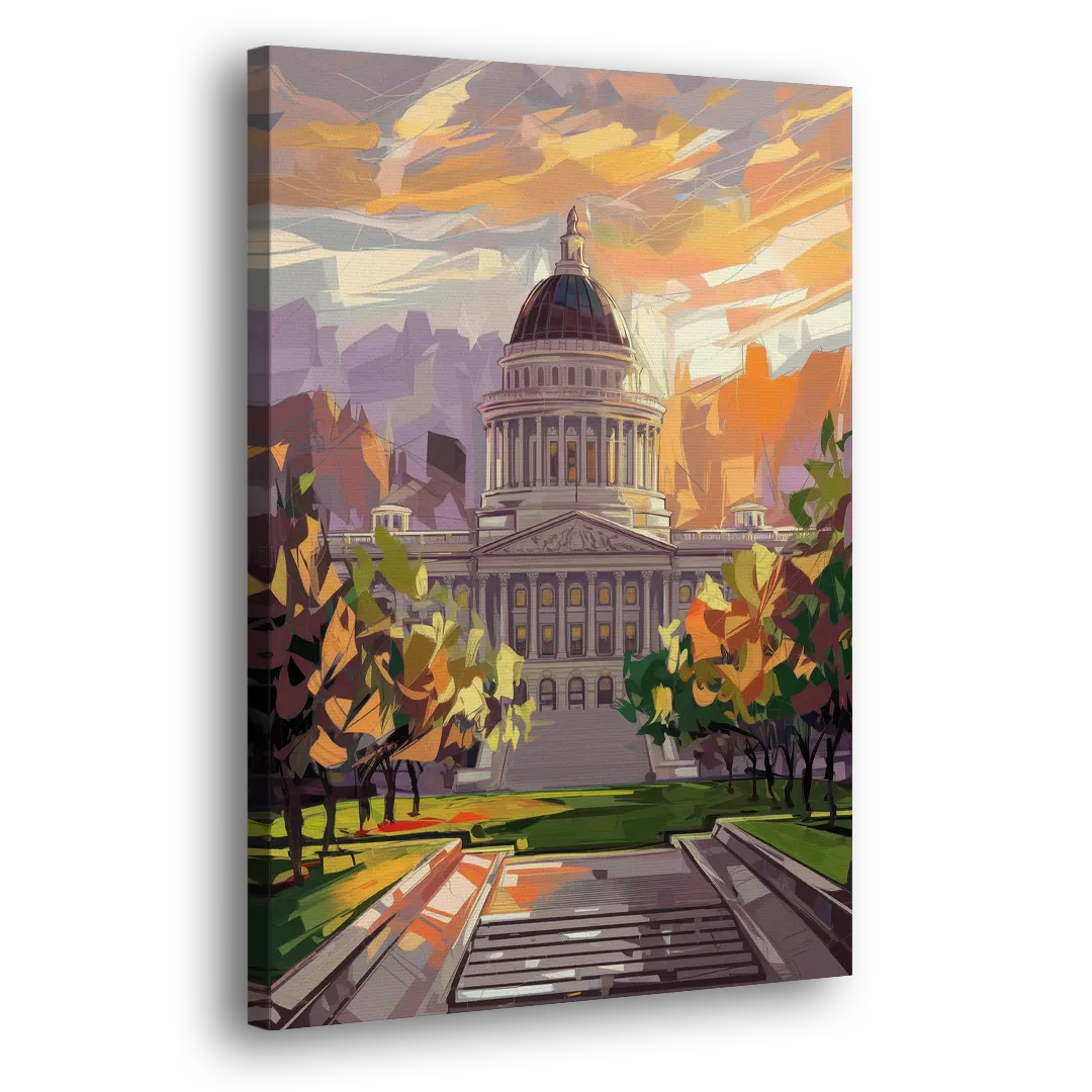 Salt Lake City Capitol Building Side - Canvas Wall Art