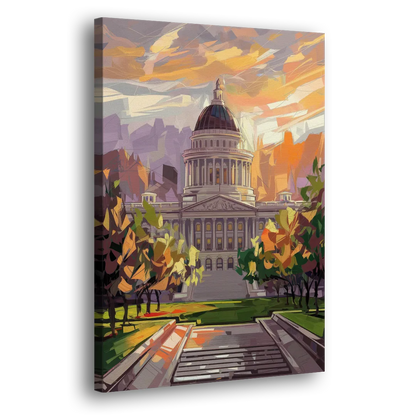 Salt Lake City Capitol Building Side - Canvas Wall Art