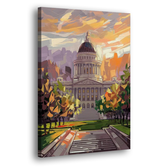 Salt Lake City Capitol Building Side - Canvas Wall Art