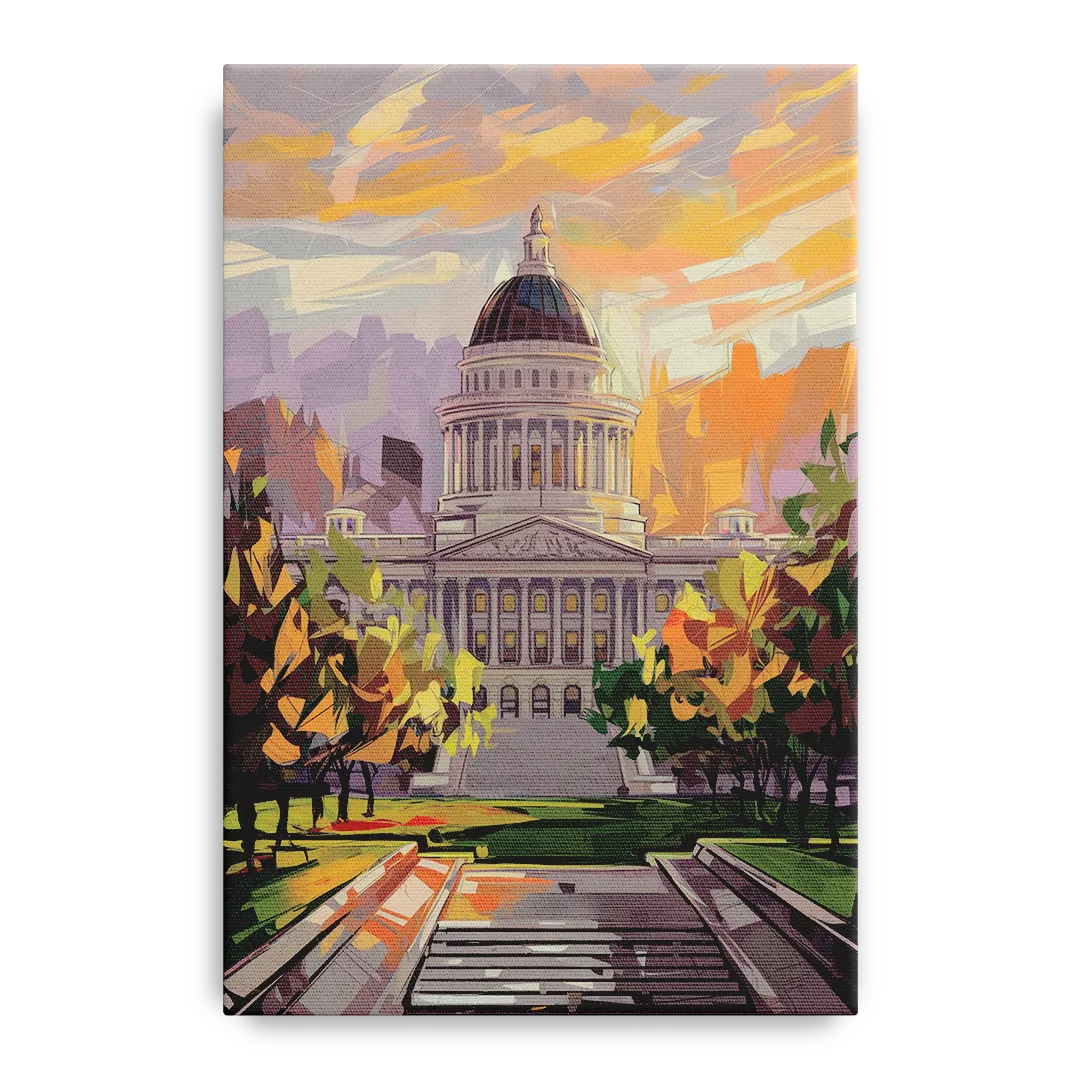 Salt Lake City Capitol Building Front - Canvas Wall Art