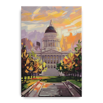 Salt Lake City Capitol Building Front - Canvas Wall Art