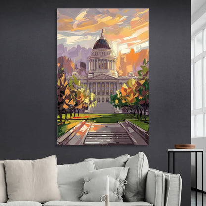 Salt Lake City Capitol Building Living Room - Canvas Wall Art