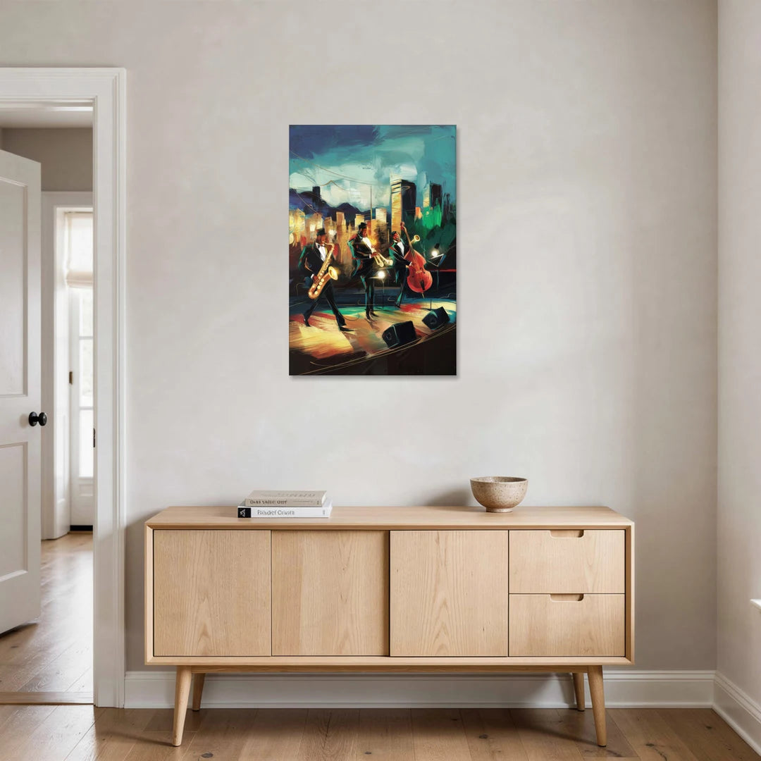 Salt Lake City Jazz Tribute - Canvas Wall Art - Coffee Table - 24x36