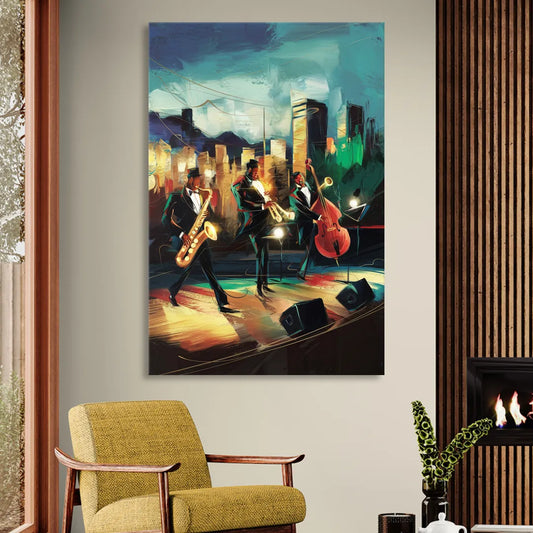Salt Lake City Jazz Tribute Living Room - Canvas Wall Art