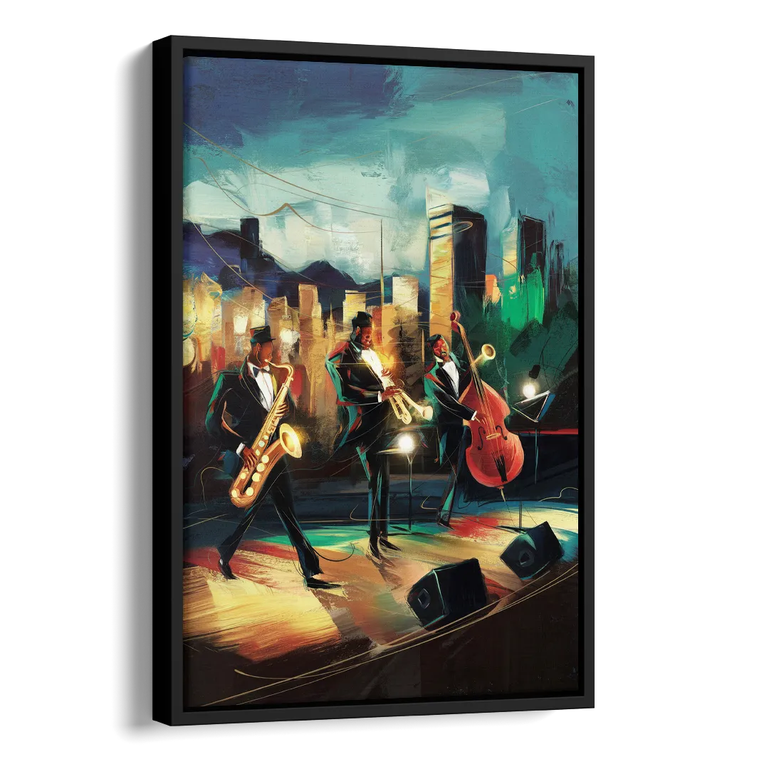 Salt Lake City Jazz Tribute Side - Black Canvas Wall Art