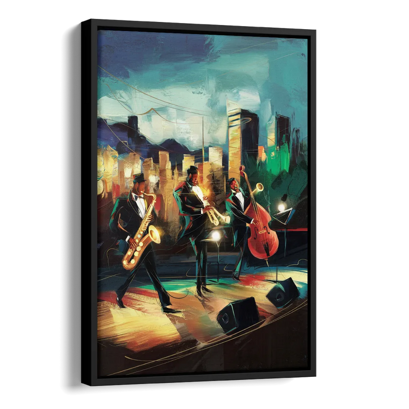 Salt Lake City Jazz Tribute Side - Black Canvas Wall Art