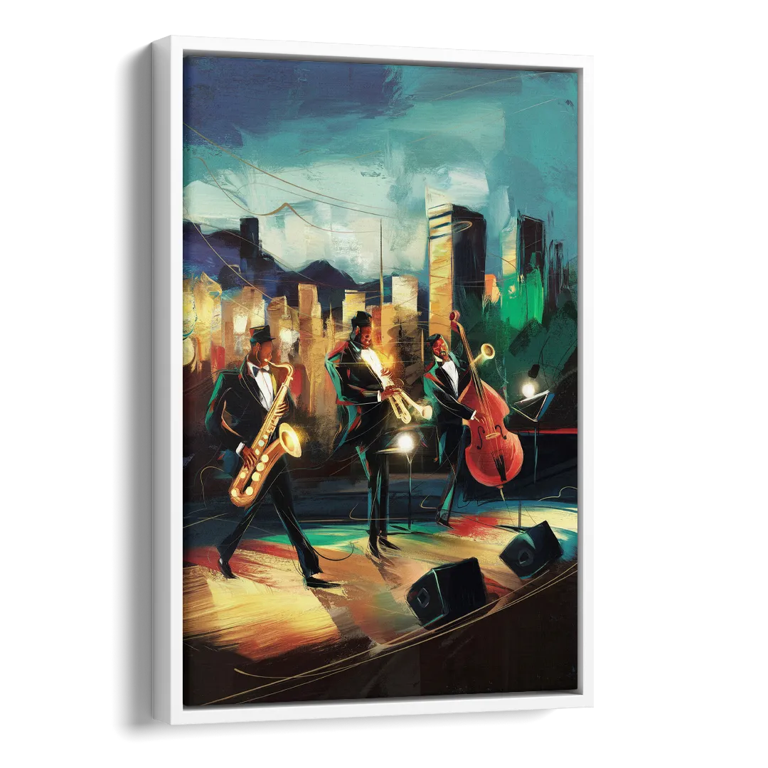 Salt Lake City Jazz Tribute Side - White Canvas Wall Art