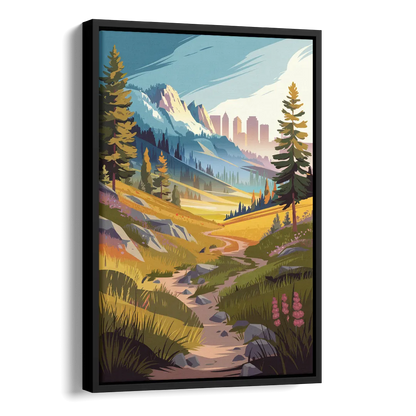 Salt Lake City Nature Trails Side - Black Canvas Wall Art