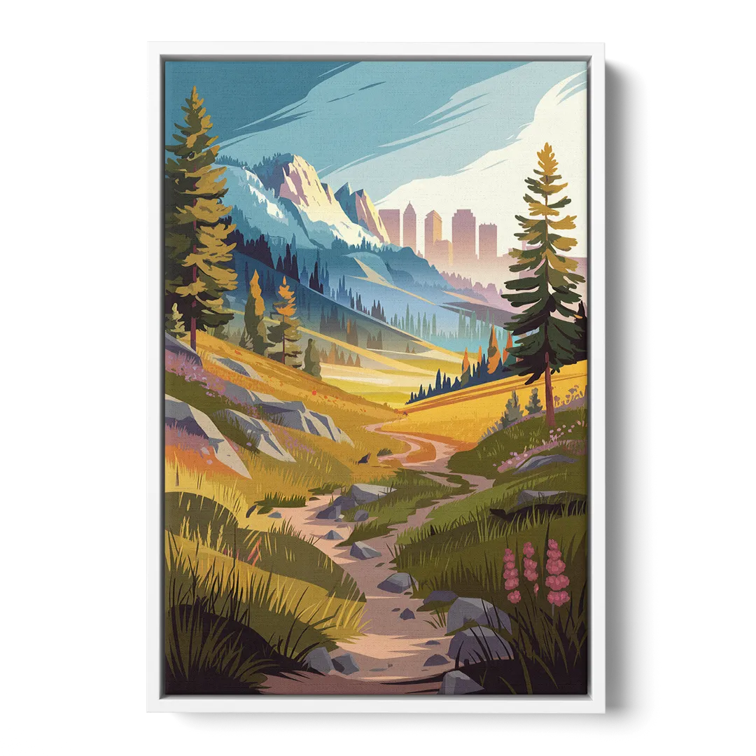 Salt Lake City Nature Trails Front - White Canvas Wall Art