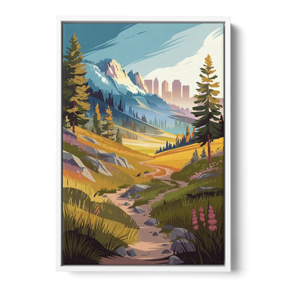 Salt Lake City Nature Trails Front - White Canvas Wall Art